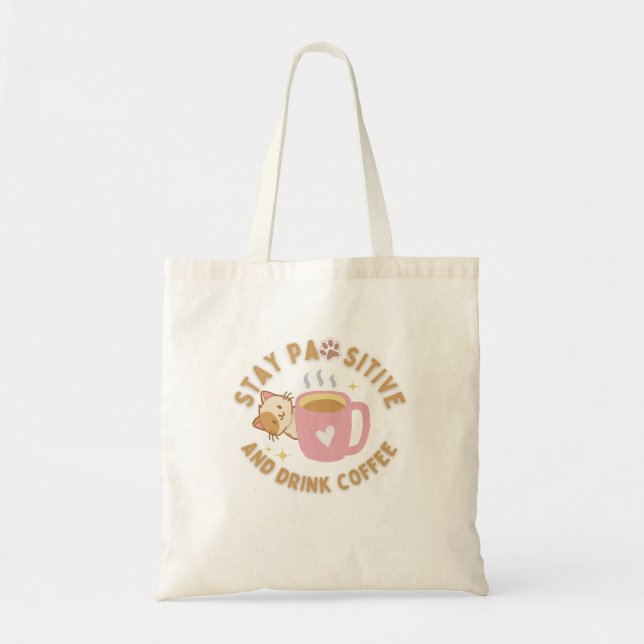 Bolsa Tote Víblias de café católicas - Mantenha a arte PAWsit (Frente)