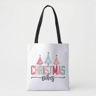 Bolsa Tote Víblias de Natal - Design de Árvore Festiva