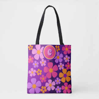 Bolsa Tote Vibração do Burst Floral do Flor Monograma