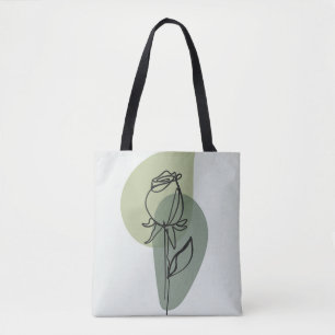Bolsa Tote Vibrações da Primavera: Rosa Floral Azul Verde