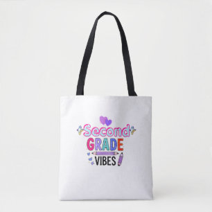 Bolsa Tote Vibrações da Segunda Série, Volte à Escola Fofa