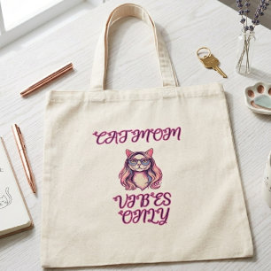 Bolsa Tote Vibrações de Mãe de Gato Somente Vida de Amante Fe