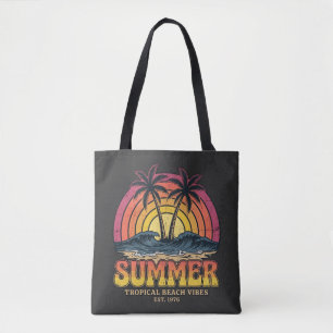Bolsa Tote Vibrações de Praia Tropical - férias de verão
