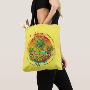 Bolsa Tote Vibrações de Verão de Abacaxi Divertido