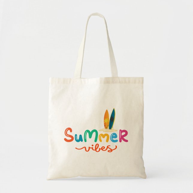 Bolsa Tote Vibrações de Verão de Surf para Mulheres (Frente)