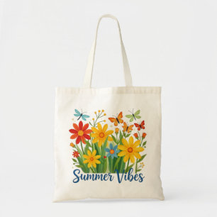 Bolsa Tote Vibrações de Verão Floral com Borboletas-64534