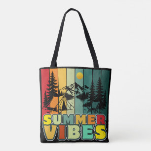 Bolsa Tote vibrações de verão natureza acampamento férias ave