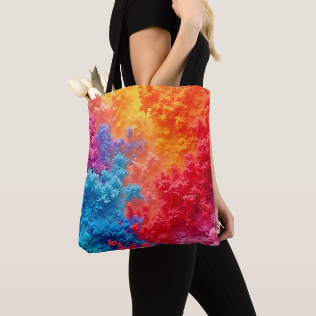Bolsa Tote Vibrant Abstract Cloud Hues (Close Up)