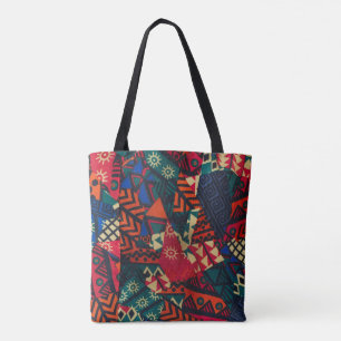Bolsa Tote Vibrant African Geometric Tribal Abstract Pattern