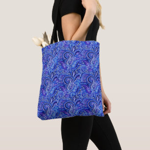 Bolsa Tote Vibrant Blue Paisley
