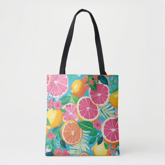 Bolsa Tote Vibrant Citrus Garden  (Frente)