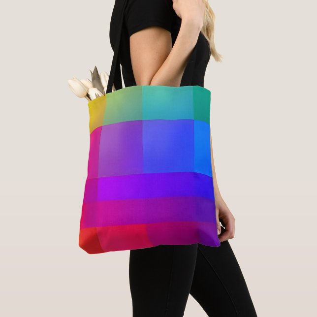 Bolsa Tote Vibrant Color Grid  (Close Up)