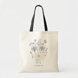 Bolsa Tote Vibrant field of wildflowers 