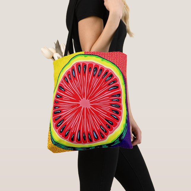 Bolsa Tote Vibrant Watermelon Pop Art (Close Up)