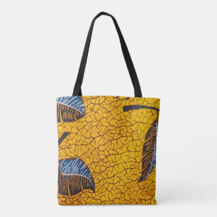 Bolsa Tote Vibrant Yellow Ankara African Wax Print Fabric