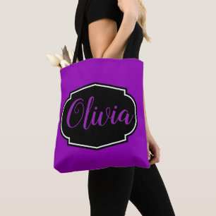 Bolsa Tote Vibrante, Bold Fuchsia Purple Personalizado