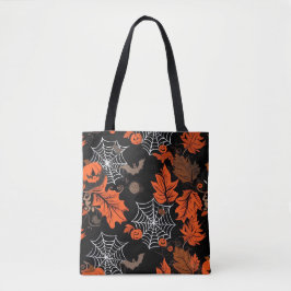 Bolsa Tote Vibrante negro, cor de laranja festivo, assustador