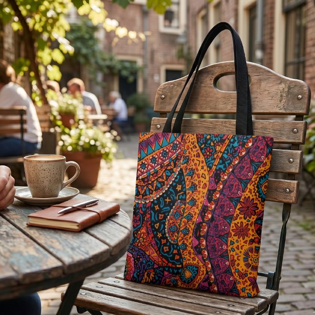 Bolsa Tote Vibrante Paisley Boêmio (Criador carregado)