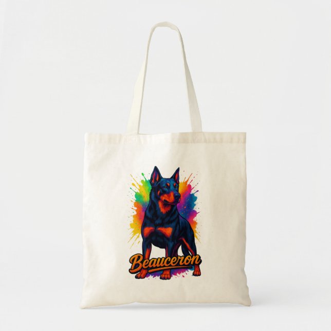 Bolsa Tote Vibrante Pop Art de Beauceron (Frente)