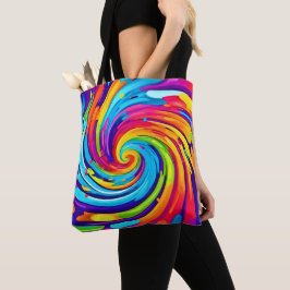 Bolsa Tote Vibrante vórtice no relâmpago artístico
