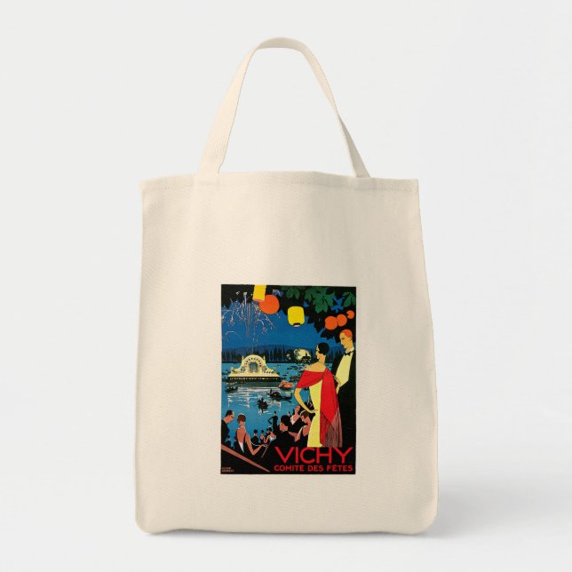 Bolsa Tote Vichy Comite Des Fetes ~ França Viagem Art (Frente)