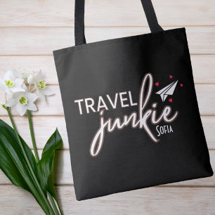 Bolsa Tote Viciada em Viagens, Viagem de Meninas Personalizad