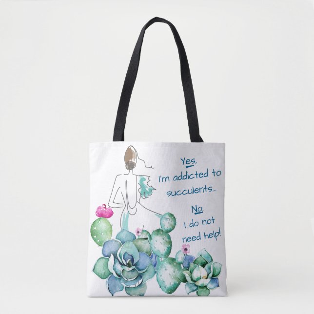 Bolsa Tote Viciado à sacola dos Succulents (Frente)