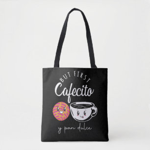 Bolsa Tote Viciado em Café Espanhol Lover Pun Funny Caffeine