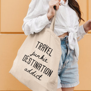 Bolsa Tote Viciado em Viagens Destino Adicto Desejo de Viagen
