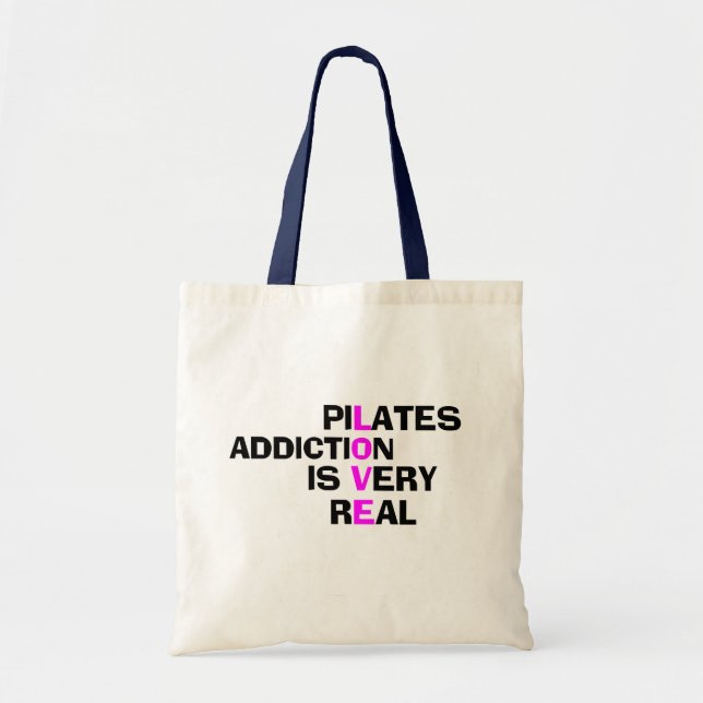 Bolsa Tote Vício Pilates - Saco de Tote Engraçado (Frente)
