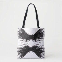 Bolsa Tote Vícios Abstrato Asas Pretas Arte Tinta Álcool
