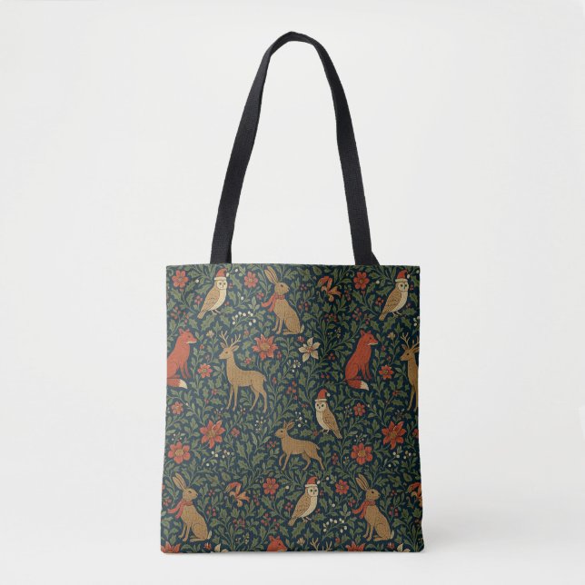 Bolsa Tote Victorian Christmas Animal & Botanical  (Frente)