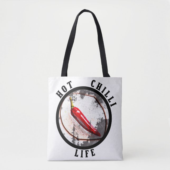 Bolsa Tote Vida com pimenta quente (Frente)