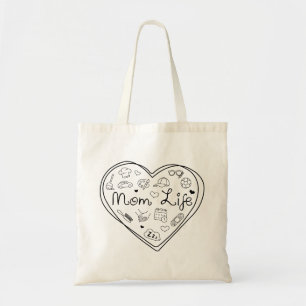 Bolsa Tote Vida da Mãe - Bonita Multitarefa - Saco do Coração