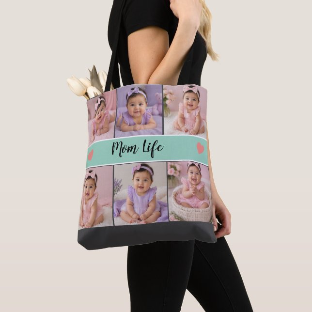 Bolsa Tote Vida de Mãe 6 Foto Personalizada  (Close Up)