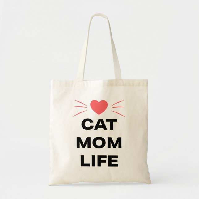 Bolsa Tote Vida de Mãe de Gato (Frente)