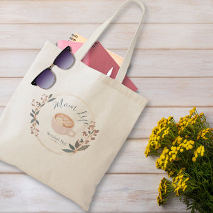 Bolsa Tote Vida de Mãe Servida Quente Café Aconchegante Arte