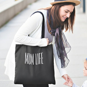 Bolsa Tote "VIDA DE MÃE" texto simples personalizado