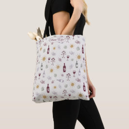 Bolsa Tote Vida de Mãe Vibe de Vinho Personalizado