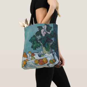 Bolsa Tote Vida de Paul Cezanne   ainda com maçãs e um pote