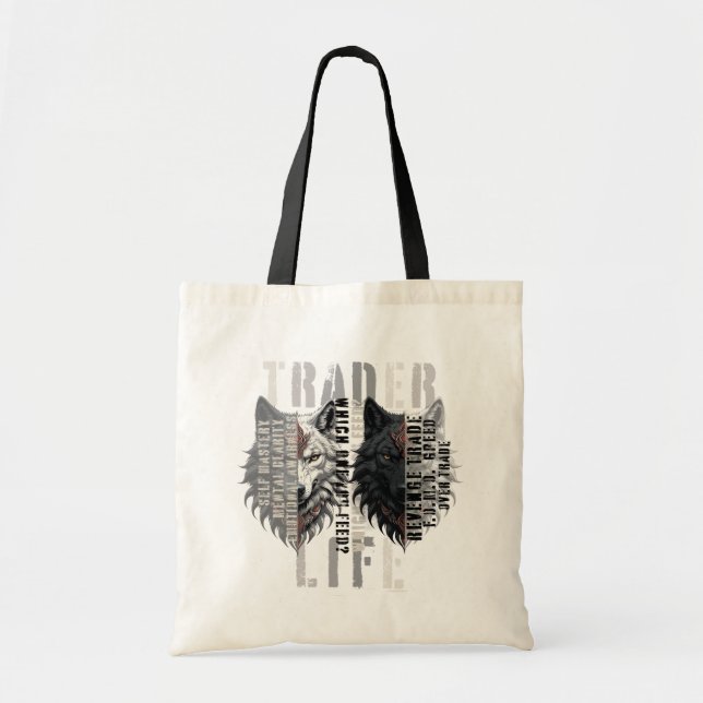 Bolsa Tote Vida de trader | Lobo | Ambos os lados (Frente)