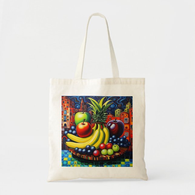 Bolsa Tote Vida estática com a fruta 4 (Frente)