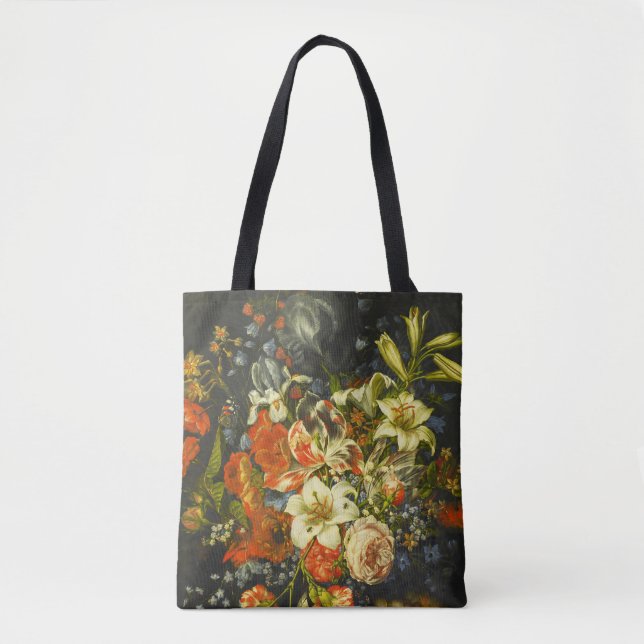 Bolsa Tote Vida Estática com Flores e Frutas (Frente)