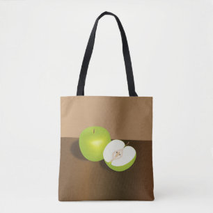 Bolsa Tote Vida estática de maçã e meia verde