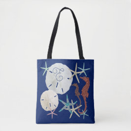 Bolsa Tote Vida Marinha Monograma Azul Marinho