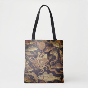 Bolsa Tote Vida marinha, mosaico de Pompeia