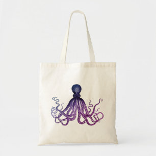 Bolsa Tote Vida Marinha Polvo Vintage