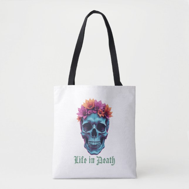 Bolsa Tote Vida na Morte, Bloom em Azul (Frente)