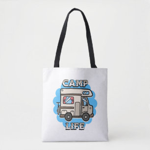 Bolsa Tote Vida no Acampamento Camper Retro Personalizado
