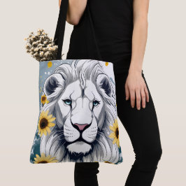 Bolsa Tote Vida selvagem africana Safari Lion & Floral Sunflo